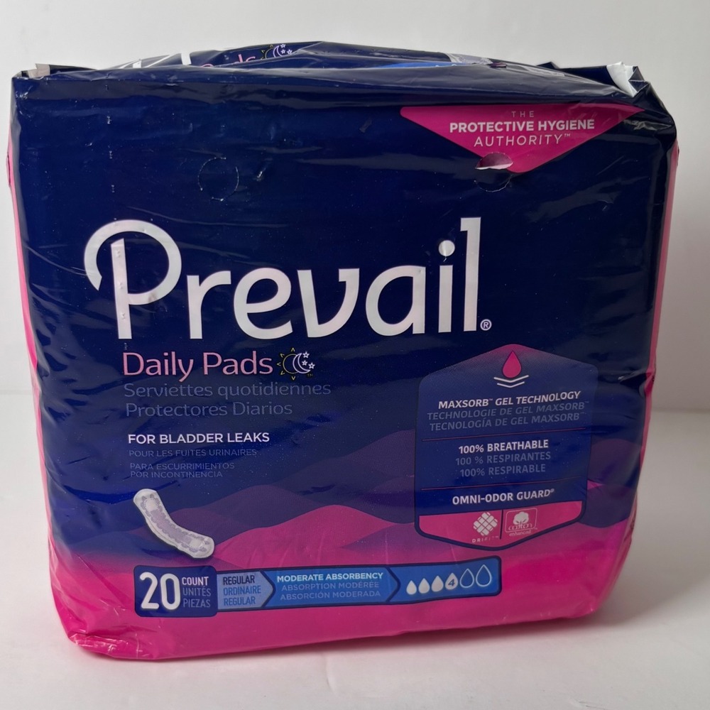 Prevail Daily Pads‎ Moderate Absorbency 20 Count for Bladder Leaks